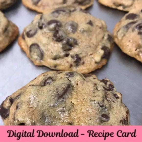 Chocolate chip Cookie Recipe-Digital Download